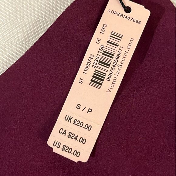 Victoria’s Secret bralette size Small, dark moss green and burgundy stretch lace - Picture 3 of 6